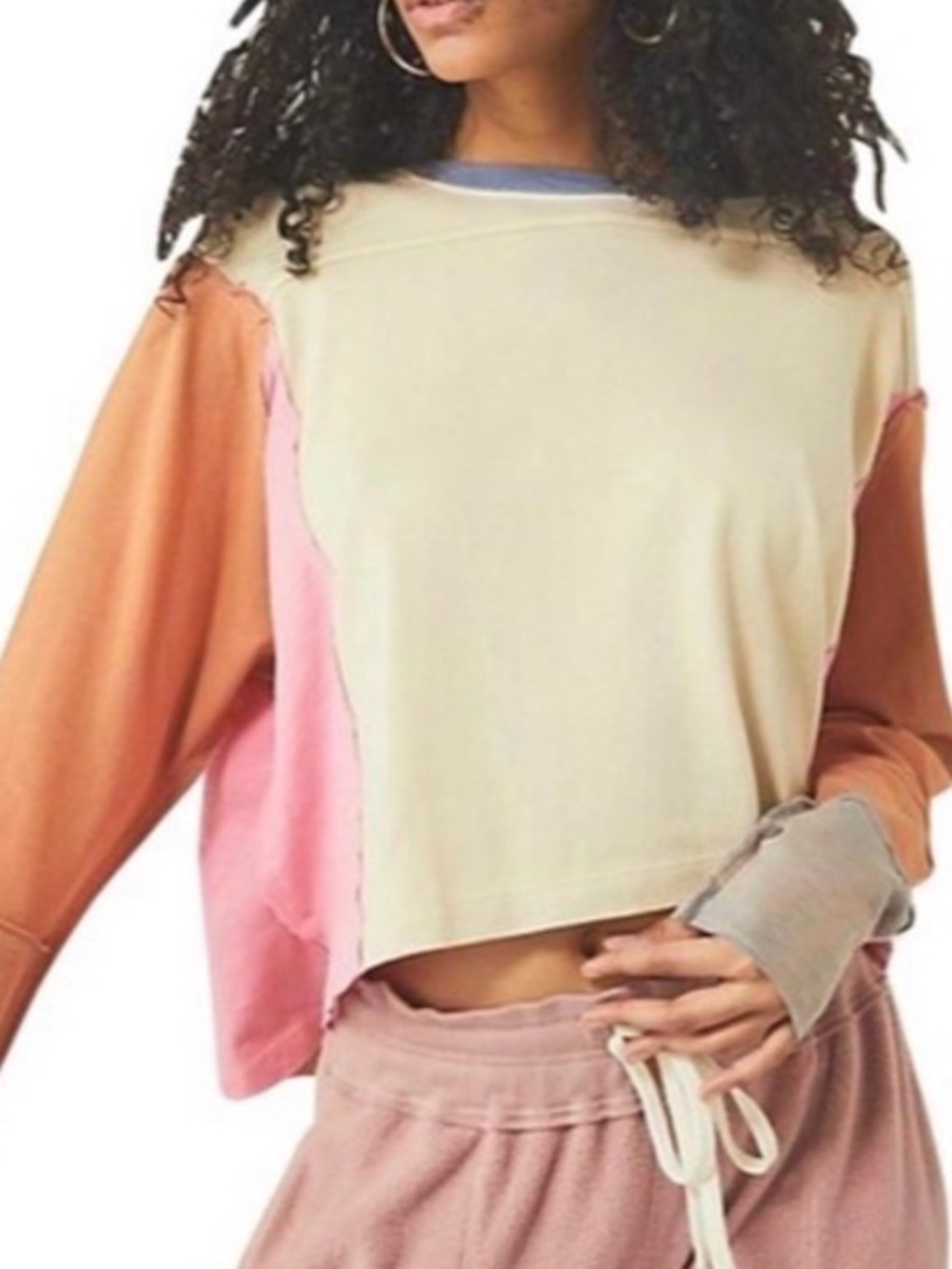 We The Free Colorblock Cropped Pullover